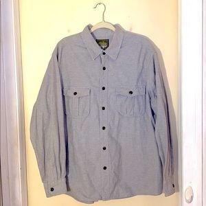 Eddie Bauer 100% Cotton, Gray Button-Down Long Sleeve Shirt XXL